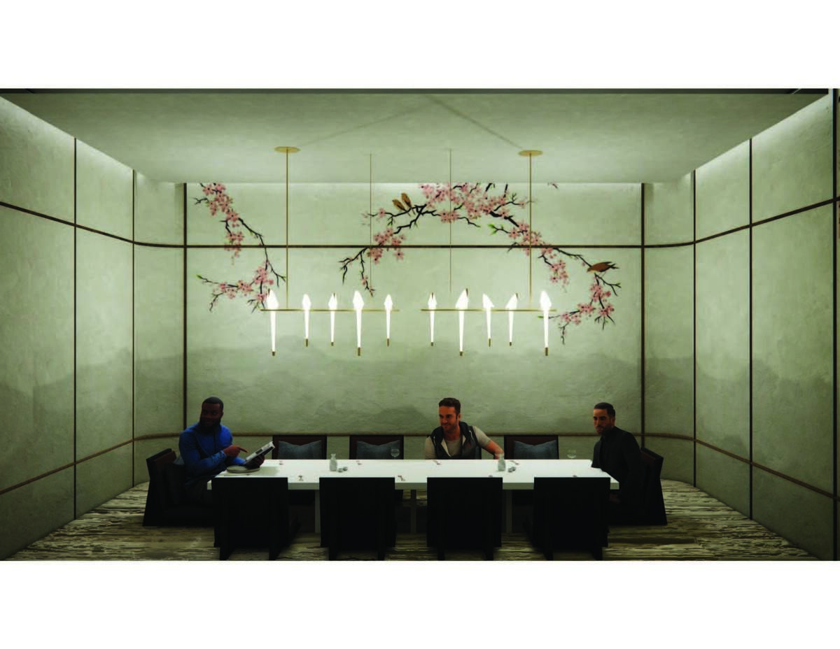What was a former bank vault at the historic Waggoner Building in downtown Fort Worth is now Musume’s tatami room for private dining. The circular metal door and vault stayed intact through the explosion in 2024.